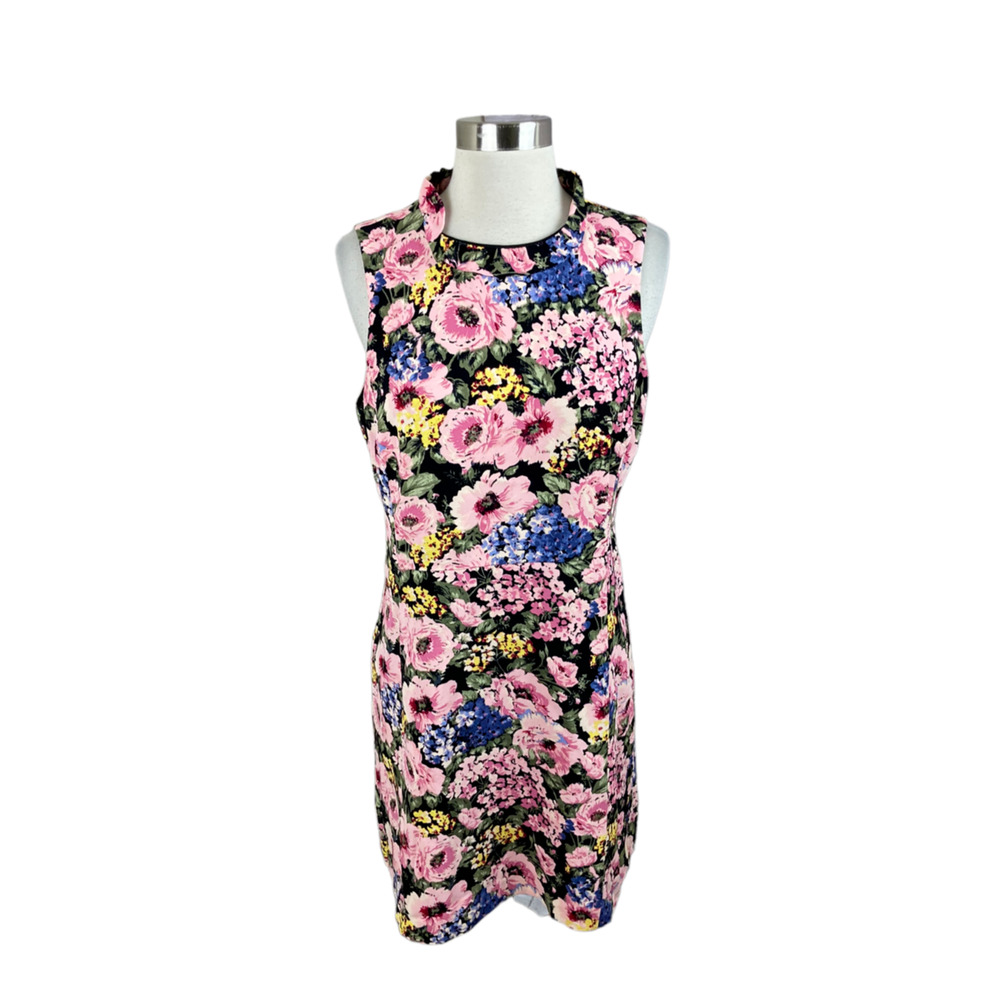 Rebecca Taylor Sleeveless Lavinia Rose Dress Floral Black Camellia Ruffle 8